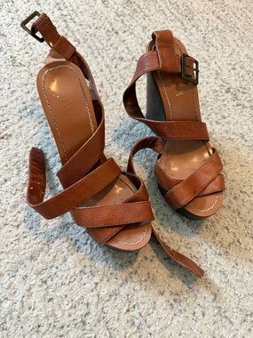 Ralph Lauren Leather Brown Strappy Women’s Sandals